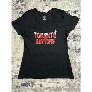 NWT Majestic NBA Toronto Raptors Women's V-Neck Tee XL T-Shirt 100% Cotton
